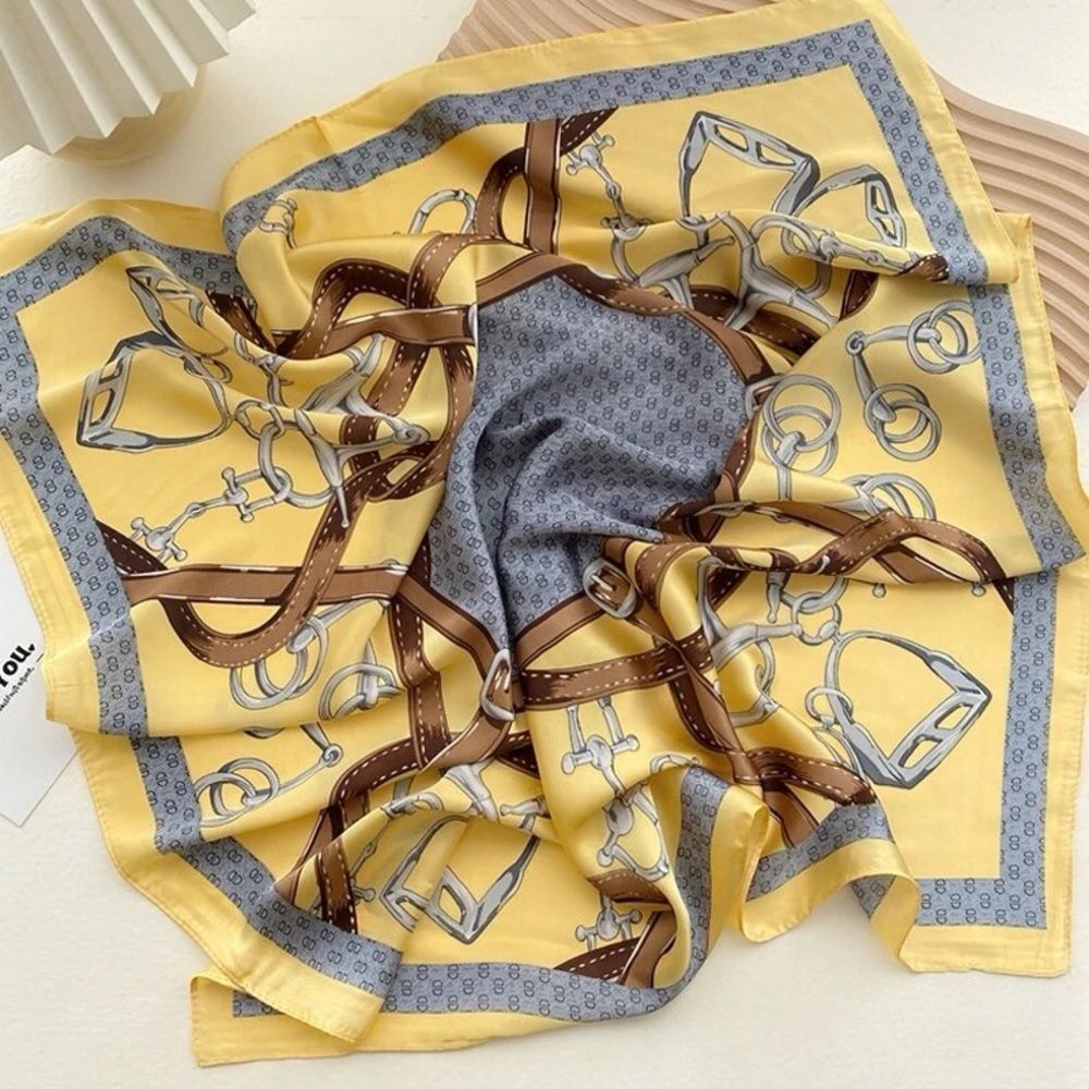 Women Silk-Emulation Elegance Square Scarf - Picture 9 of 9